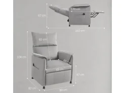 HOMCOM Elektrischer Relaxsessel Polyester Schaumstoff 83L x 80B x 104H cm Grau* Sessel