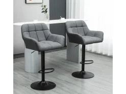 HOMCOM 2er-Set Barhocker Barstuhl Grau
