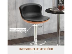 HOMCOM 2er-Set Barhocker mit Rückenlehne Drehbar* Hocker