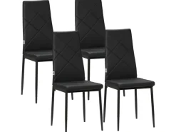 HOMCOM 4er-Set Küchenstuhl mit Stahlbeine* Stühle