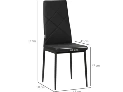 HOMCOM 4er-Set Küchenstuhl mit Stahlbeine* Stühle