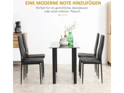 HOMCOM 4er-Set Küchenstuhl mit Stahlbeine* Stühle