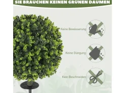 HOMCOM 2er-Set Künstlicher Buchsbaumkugeln 56 cm Kunstpflanze* Ostern|Kunstpflanzen
