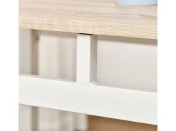 HOMCOM Essgruppe mit 4 Stühlen MDF Metall Hellgrau L100 x B63 x H76,5 cm* Tische|Stühle