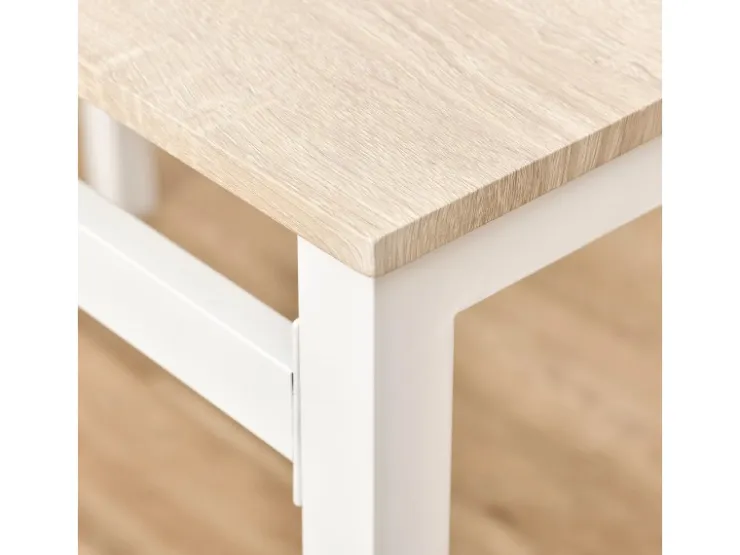 HOMCOM Essgruppe mit 4 Stühlen MDF Metall Hellgrau L100 x B63 x H76,5 cm* Tische|Stühle