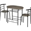 HOMCOM Essgruppe mit 2 Stühlen MDF Metall Schwarz 80L x 53B x 74,5H cm* Stühle