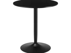 HOMCOM Esstisch für 2 Personen mit Stahlbeinen Rutschfest Ø70 x 75 cm Schwarz* Tische