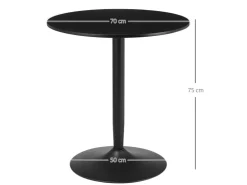 HOMCOM Esstisch für 2 Personen mit Stahlbeinen Rutschfest Ø70 x 75 cm Schwarz* Tische