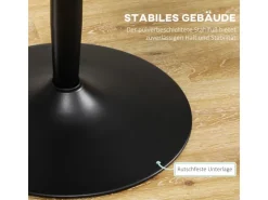 HOMCOM Esstisch für 2 Personen mit Stahlbeinen Rutschfest Ø70 x 75 cm Schwarz* Tische