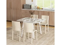 HOMCOM Esstisch für 2-4 Personen Kiefernholz Weiß 110L x 86B x 75H cm* Tische