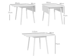 HOMCOM Esstisch für 2-4 Personen Kiefernholz Weiß 110L x 86B x 75H cm* Tische