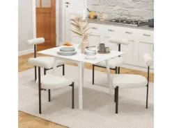 HOMCOM Esstisch für 2-4 Personen Kiefernholz Weiß 110L x 86B x 75H cm* Tische