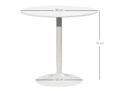 HOMCOM Esstisch MDF Stahl 80L x 80B x 75H cm Weiß* Tische