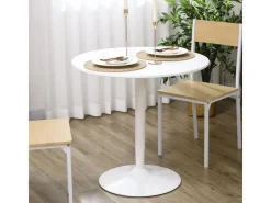 HOMCOM Esstisch MDF Stahl 80L x 80B x 75H cm Weiß* Tische