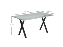 HOMCOM Esstisch mit Steinoptik für 6 Personen Stahlbeine Grau 140 x 80 x 76 cm* Tische