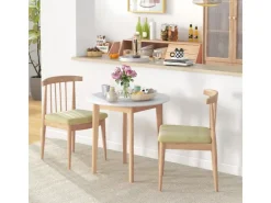 HOMCOM Esstisch Rund für 2 Personen mit Landhaus-Stil Ø75 x 76 cm Weiß* Tische