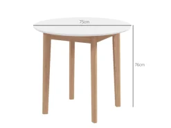 HOMCOM Esstisch Rund für 2 Personen mit Landhaus-Stil Ø75 x 76 cm Weiß* Tische