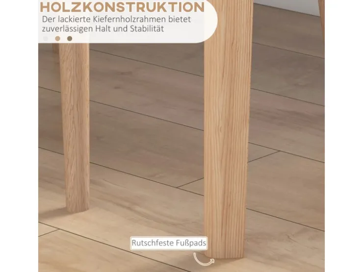 HOMCOM Esstisch Rund für 2 Personen mit Landhaus-Stil Ø75 x 76 cm Weiß* Tische
