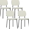 HOMCOM Esszimmerstühle Polyester Stahl 49L x 47B x 85H cm Weiß* Stühle