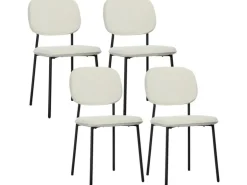 HOMCOM Esszimmerstühle Polyester Stahl 49L x 47B x 85H cm Weiß* Stühle
