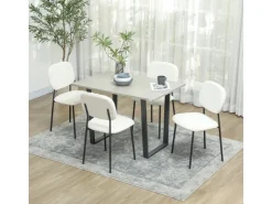 HOMCOM Esszimmerstühle Polyester Stahl 49L x 47B x 85H cm Weiß* Stühle
