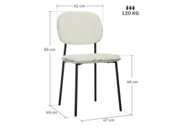 HOMCOM Esszimmerstühle Polyester Stahl 49L x 47B x 85H cm Weiß* Stühle
