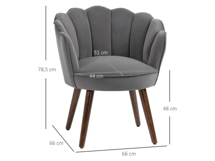 HOMCOM Esszimmerstuhl mit Weichem Sitzkissen 66 x 66 x 78,5 cm* Kissen