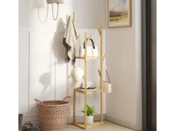 HOMCOM Garderobenständer Bambus 45L x 45B x 170H cm Naturholz* Garderoben