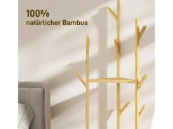 HOMCOM Garderobenständer Bambus 45L x 45B x 170H cm Naturholz* Garderoben