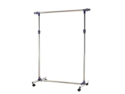 HOMCOM Garderobenständer mit Rollen Höhenverstellbar Edelstahl 86 x 45 x 95 cm* Garderoben