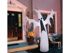 HOMCOM Halloween Aufblasbares Gespenst mit LEDs 130 x 30 x 180 cm* Dekorative Figuren