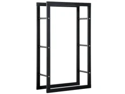 HOMCOM Kaminholzregal 60 x 25 x 100 cm für Innen und Außen* Regale Schwarz