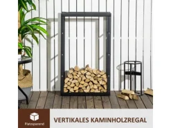 HOMCOM Kaminholzregal 60 x 25 x 100 cm für Innen und Außen* Regale Schwarz