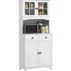 HOMCOM Küchenschrank Hochschrank Spanplatte Weiß 74,5L x 40B x 172H cm* Aufbewahrung