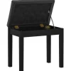 HOMCOM Klavierbank Gummiholz Kunstleder 55L x 34B x 50H cm Schwarz
