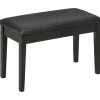 HOMCOM Klavierbank mit Stauraum Lederkissen Schwarz 75 x 35 x 49 cm