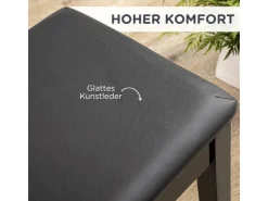 HOMCOM Klavierbank mit Stauraum Lederkissen Schwarz 75 x 35 x 49 cm