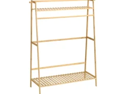 HOMCOM Kleiderständer mit Kleiderhaken Bambus Naturholz 114L x 40B x 139H cm* Garderoben