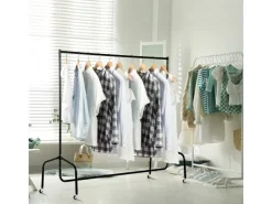 HOMCOM Kleiderständer Wäscheständer Rollgarderobe 150 x 60 x 170 cm