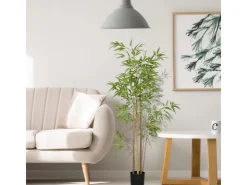 HOMCOM Künstliche Pflanze Kunststoff Metall Ø15 x 180H cm