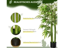 HOMCOM Künstliche Pflanze Seidentuch Kunststoff 17L x 17B x 140H cm* Kunstpflanzen