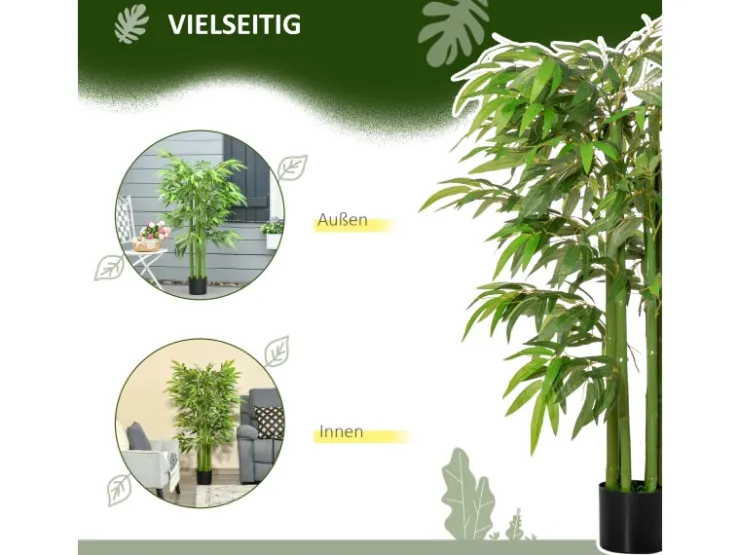 HOMCOM Künstliche Pflanze Seidentuch Kunststoff 17L x 17B x 140H cm* Kunstpflanzen