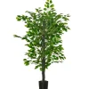HOMCOM Künstlicher Ficusbaum Kunststoff Zement 15L x 15B x 135H cm* Kunstpflanzen