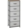 HOMCOM Kommode Sideboard mit 5 Klappbaren Schubladenschrank Grau* Kommode