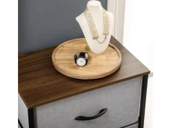 HOMCOM Kommode Sideboard mit 5 Klappbaren Schubladenschrank Grau* Kommode