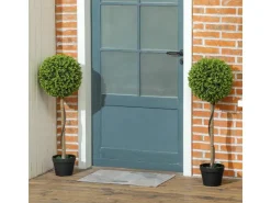 HOMCOM Kunstpflanze 2er-Set Kunststoff Zement Ø28 x 90 cm* Kunstpflanzen
