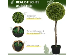 HOMCOM Kunstpflanze 2er-Set Kunststoff Zement Ø28 x 90 cm* Kunstpflanzen