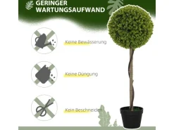 HOMCOM Kunstpflanze 2er-Set Kunststoff Zement Ø28 x 90 cm* Kunstpflanzen