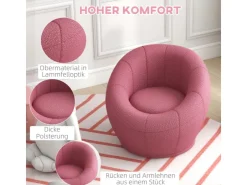 HOMCOM Loungesessel Drehbarer Plüschsessel* Sofas