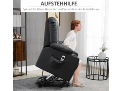 HOMCOM Massagesessel Kunstleder Stahl Schwarz 90L x 98B x 102H cm* Sessel